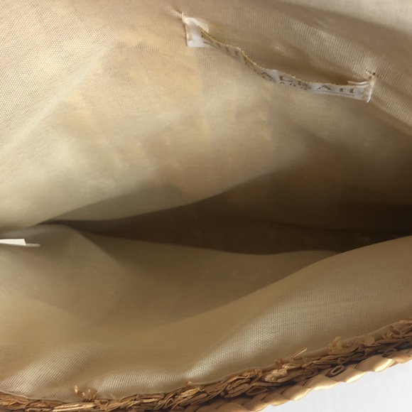 Shiraleah Chicago Fortuna Straw Turquoise Pom Pom Clutch Handbag - Picture 6 of 9